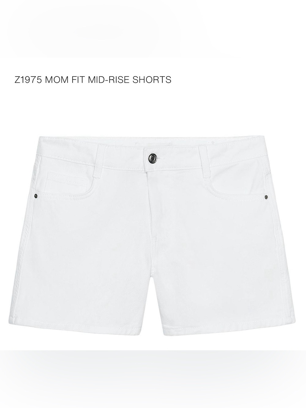 Zara Mom Fit Mid-Rise Shorts — White